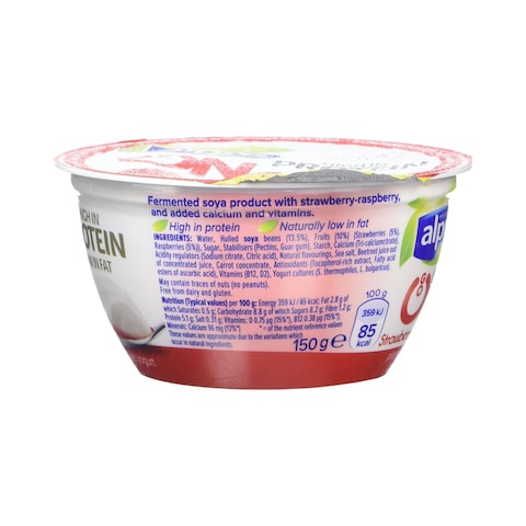 Alpro Greek Style Strawberry Raspberry Yoghurt Alternative 150g