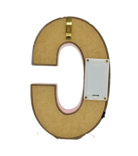 LED Marquee Letter Light Sign Wooden Pink (C) 25cm