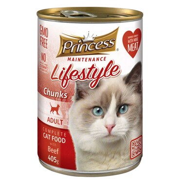 Princess Chunks Beef Cat Food 405g