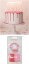 Generic Beautiful Happy Birthday-Cake Topper Party Candles -Pink Colour- (Pack Of 12 Unit)