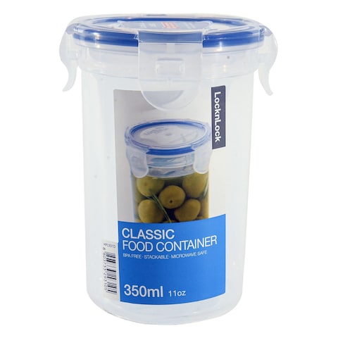 Lock &amp; LockClassic Round Food Container HPL931D Clear/Blue 350ml