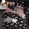 GOLDEN HOME  6-Piece Queen Size Duvet Cover Set, 1 Duvet Cover + 1 Fitted Sheet + 4 Pillow Cases, Microfibre, Muesli