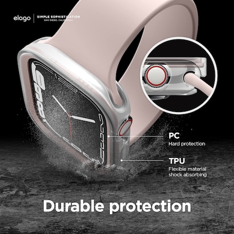 Elago Duo for Apple Watch Series 8/7 (41mm), Series 6/SE/5/4 (40mm) cover case - Clear Lovely Pink