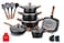 Dessini 19-Piece Non Stick Granite Cookware Set 20/24/28/32cm Casserole, 28cm Shallow Casserole, 32cm Double Fry Pan - PFOA Free