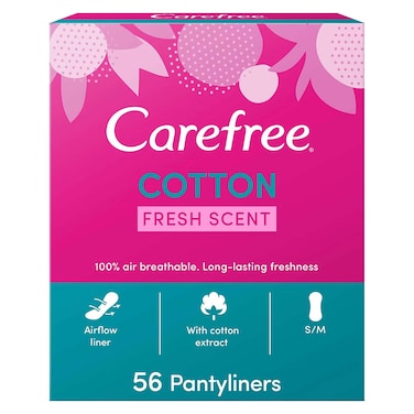 Carefree Daily Panty Liners Cotton - Fresh Scent - 56 Panty Liners