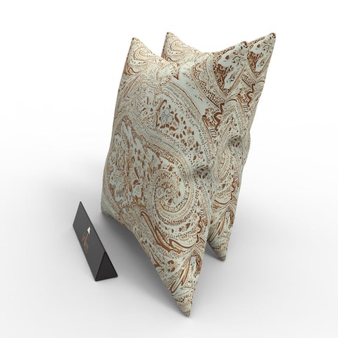 Reposa Floral Print Jute &amp; Cotton Fabric Cushion Cover