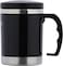 Royalford 300ml/11Oz Double Wall Travel Mug - Portable With Comfortable High Grip Handle, &amp; High-Grade Thick Wall - Hot &amp; Cool, Leak-Resistant Lid, Preserves Flavour And Freshness, Black