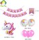 Party Time Pink Unicorn Theme Birthday Decorations Set Pack of 7 - Pink Glittery Happy Birthday Banner with 6pcs Unicorn Latex and Foil Balloons, Unicorn Decorations Party Supplies