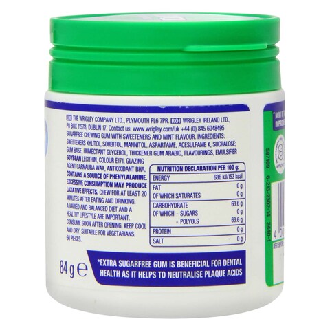 Wrigley&#39;s Sugar Free Extra Spearmint Chewing Gum 60 Pieces