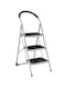 Generic Foldable Step Ladder With Rubber Handgrip White/Black 44Inch