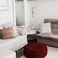 In House Round Decorative Linen Bean Bag - 90x25 cm - Burgundy