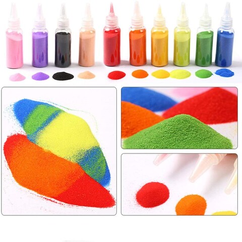 Doreen Sand Art Kit 12 Colors Colored Sand Art Kit Art Sand Scenic Sand Wiht 12 Sheets Sand Art Painting Cards (Gc1189A)
