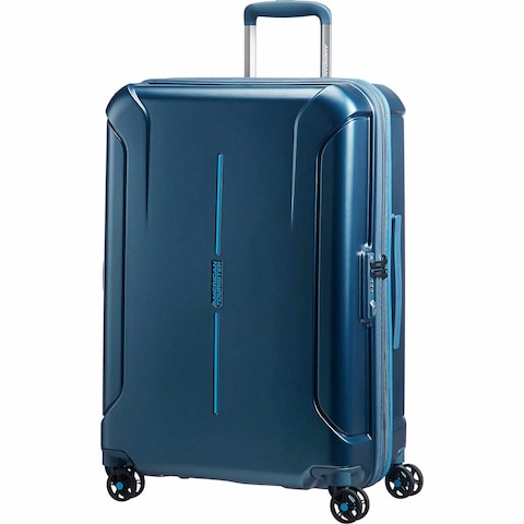 Buy American Tourister Technum 4 Wheel Hard Casing Check-In Trolley 68cm Metallic Blue in UAE