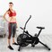 Sparnod Fitness SAB-04 Fixed Handle Exercise Air Bike Cycle for Home Gym with Adjustable Resistance and Height Adjustable Cushioned Seat (Free Installation)