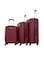 PARA JOHN 3-Piece Hard Side ABS Luggage Trolley Set 20/24/28 Inch Wine Red