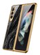 MARGOUN for Samsung Galaxy Z Fold 3 5G Case Luxury Plating Cover with Screen Protector Glass Hybrid Full Body Protection