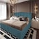 In House Shumt Linen Bed Frame - King - 200x180cm - Turquoise