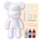 DIY PAINT YOUR OWN BEARBRICK BEAR FIGURE KIT (7 inch - 18 cm) Pour Over Acrylic Fluid Paint and create a unique display piece. COLORS: White, Black, Rose-Red.
