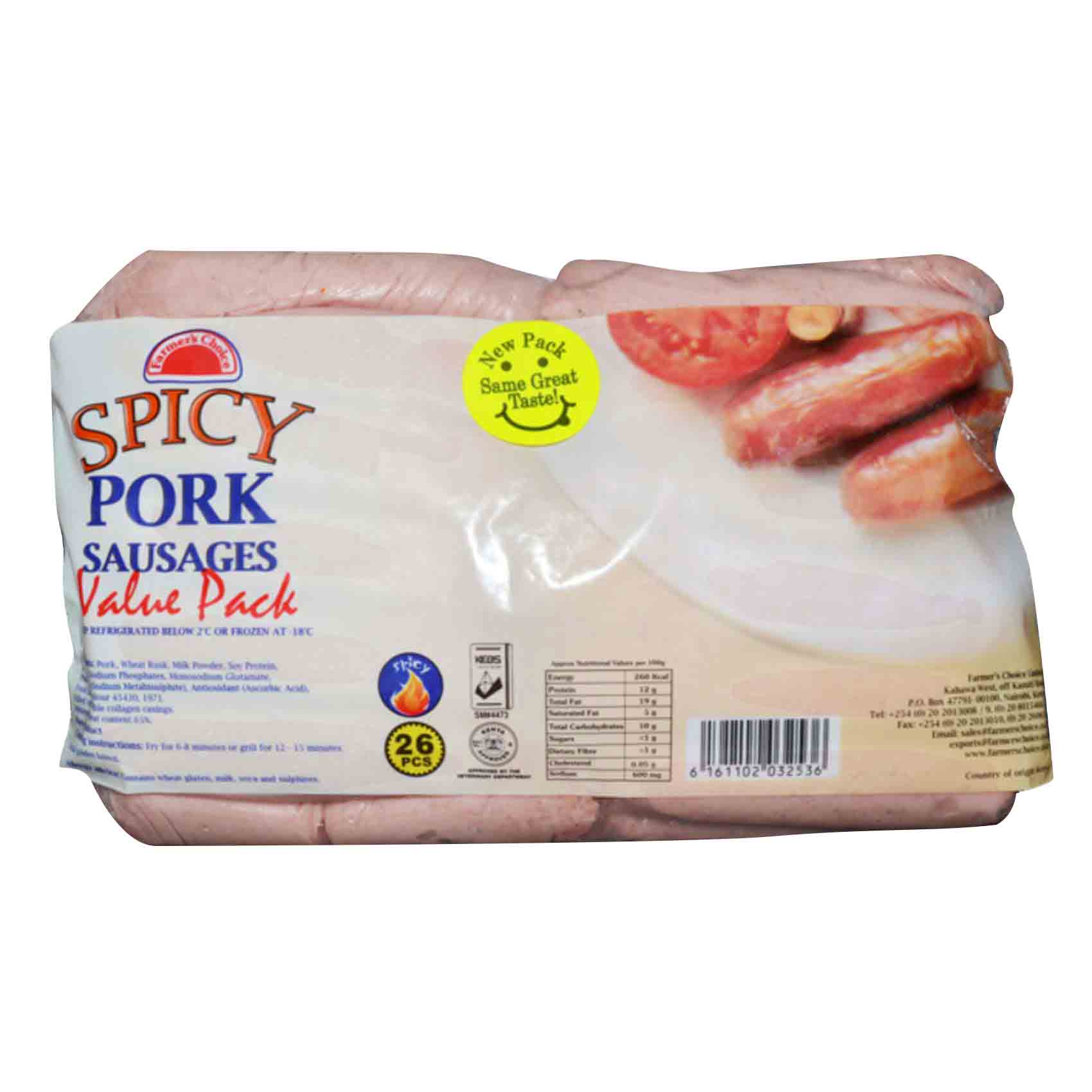 Farmers Choice Spicy Pork Sausages Value Pack 1 kg