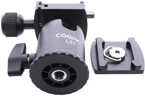 Coopic L31 Camera Video Tripod Ball Head 360 Degree Rotating Panoramic Ballhead With 1/4 Inch Quick Shoe Plate And Bubble Level For DSLR Camera Camcorder Tripod Monopod, Load Up To 11 Pounds/5 Kg