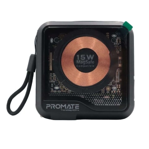 Promate Transparent Magsafe 10000mAh Power Bank With AC Charger
