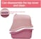 Portable cat litter box with scoop, Full enclosed cat toilet with sand filter holes, Anti-splashing and easy installation, Suitable for all kinds of cats (PINK) 45 cm H