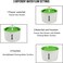 Cat water fountain with water level window, Flower fountain 1.6L water dispenser for multiple pets with replacement filters, Three modes drinking fountain (16 cm) Green