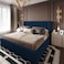 In House Palermo Velvet Bed Frame - Queen - 200x160 cm - Dark Blue