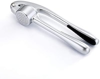 Manual Garlic Crusher Silver Mashed Garlic Peeler Chopper Garlic Puree Maker (17x3.2x4.5cm)