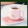 Generic Lucky Portable Coffee Cup Warmer Heater Set With Cup Spoon(Gift Box Package)-Pink Colour