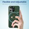 Remson Mag-X Phone Grip Finger Strap Magnetic Phone Kickstand with Silicone Strap Compatible for iPhone 14, 13 Pro/Max/Plus (Green/Orange)