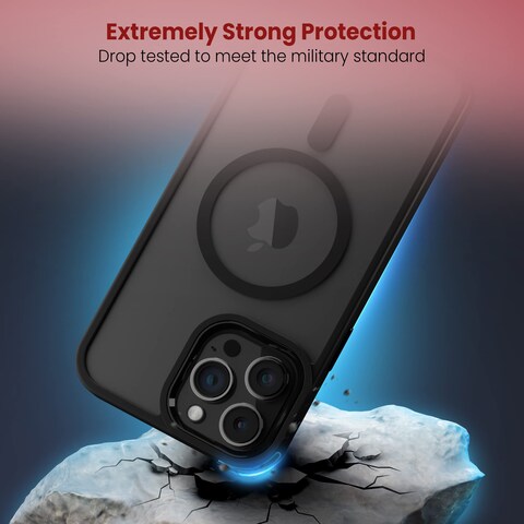 Moxedo Magnetic Protective Case 360 Protection Clear Case Hard PC with Built-in Strong Magnets Compatible with MagSafe Designed for iPhone 12/12 Pro 6.1 inch (Black)