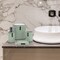 Generic Bathroom Accessory Set - 4 Piece Grey Bathroom Accessories Set With Trash Can, Soap Dish, Soap Dispenser, Toothbrush Cup, Bathroom Decor Sets With Desktop Small Trash Can - Green Stripe