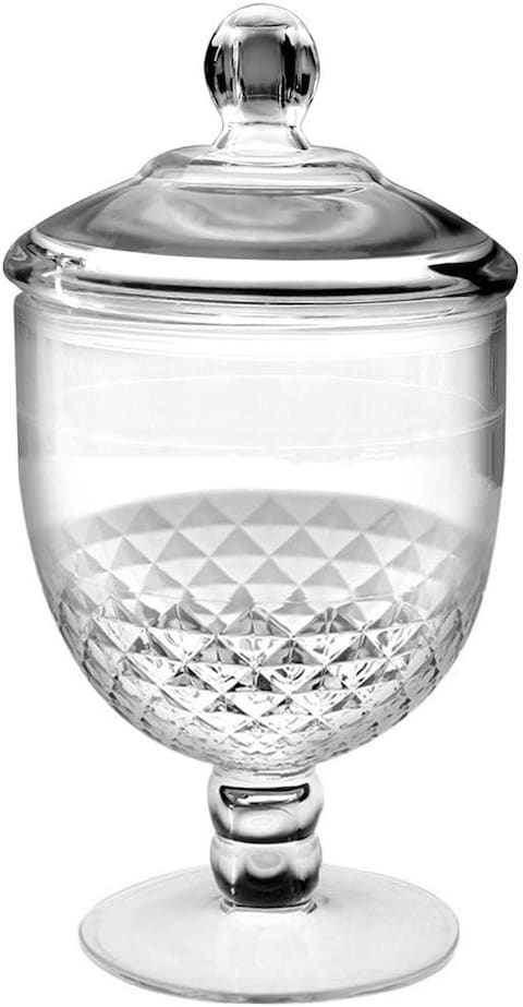 Frexmall Apothecary Jar With Airtight Lid In Premium Acrylic, Cookie Jar, Decorative Weddings Candy Buffet, Elegant Storage Jar, 40.5-Ounce