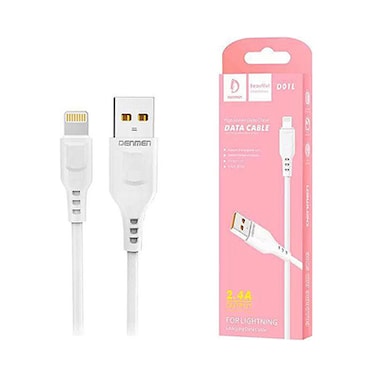 Denmen D01L Lightning 2.4A 1M USB Cable White