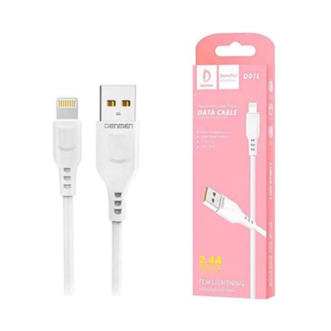 Denmen D01L Lightning 2.4A 1M USB Cable White