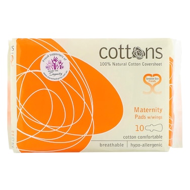 Cottons Female Maternity Pads 10 Count