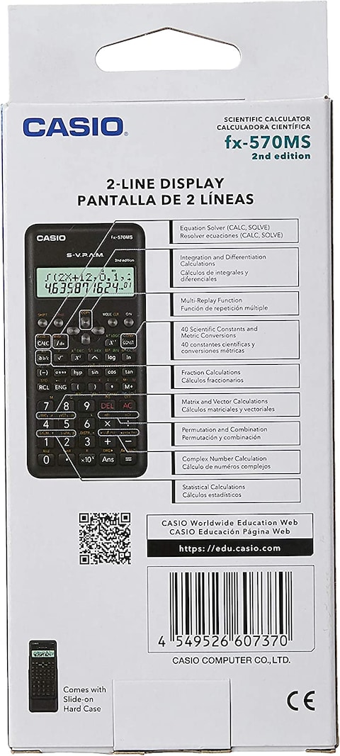 Casio Fx 570Ms 2Nd Edition Scientific Calculator With 2 Line Display Fx 570 Ms