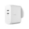 BELKIN BoostCharge Dual USB-C PD GAN Wall Charger - 63W PD Dual Port - White