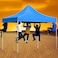 GO2CAMPS Gazebo 3x3 M-Camping Tent Canopy Pop Up Instant Shelter Sun Protection Shade for Outdoor Camping Picnics Beach Garden Sports Party-(Blue)