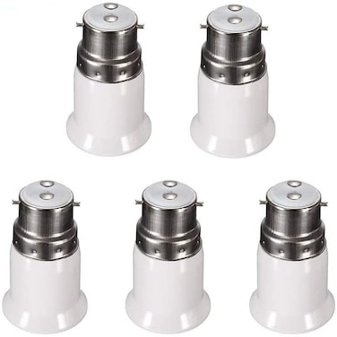 B22 to E27 Edison Screw LED Bulb Base Socket Converter Adaptor Fitting Extender Holder Energy Saving Lamp (5PCS)