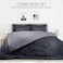 Hotel Linen Klub Reversible Down Alternative Comforter Set, Ultra Soft Brushed Stripe Microfiber Fabric, 200GSM Soft Fibersheet Filling, Size: Single 160 x 200cm, Charcoal &amp; Lt. Grey