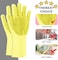 ZALCOON Dishwashing Sponge Gloves for Kitchen ,Silicone Gloves Reusable Rubber Cleaning Gloves ,Silicone Dishwashing Scrubber Glove
