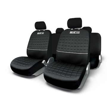 Sparco - Universal Seat Cover Set Lazio Polyester Black/Silver