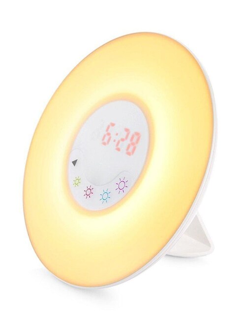 Generic - Sunrise Simulation Wake-up Light 6 Sounds Alarm Clock With FM Radio White/Yellow