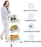 Rolling cart, 3-Tier Utility Rolling Cart Multifunction Storage Service Cart with Handle and Lockable Wheels for Kitchen Bathroom Office Laundry Room (White)