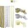 Party Time 3 Rolls Crepe Paper Streamers Backdrop, 3 Colors, for Various Christmas Party Wedding, Proposal, Bridal Shower Festival Birthday Party Decorations (Gold, Silver and White)