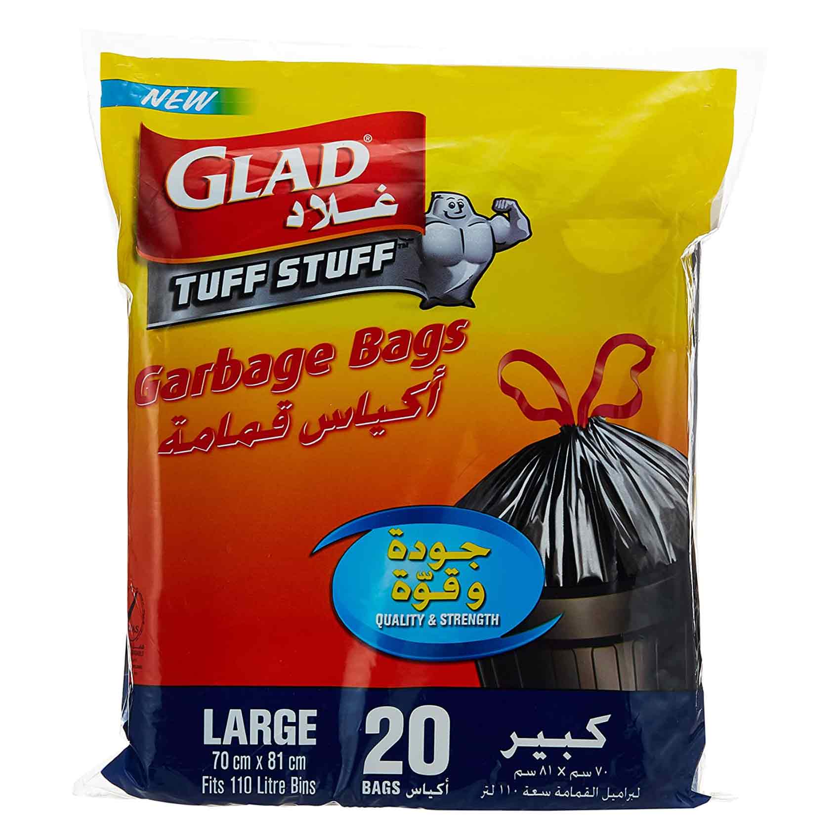 GLAD GARBAGE BAGS LARGE 70X81CM X20