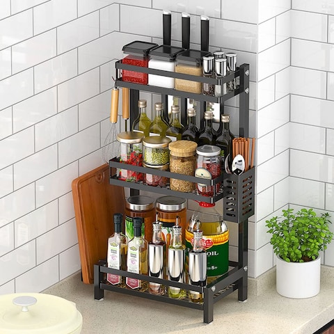Kitchen Rack Single Spice Rack White 18 Inches Single Spice Rack