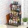 Uujuly 3-Tier Spice Rack, Metal Kitchen Spice Organizer, Large Standing Seasoning Rack Shelf Organizer With Utensil Cutting Board Knife Holder, Spice Shelving For Kitchen Countertop